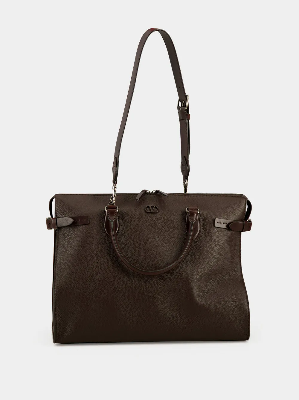 Dark Brown Antibes Grained Leather Duffle Bag sold by Fashion Clinic product image thumbnail 4