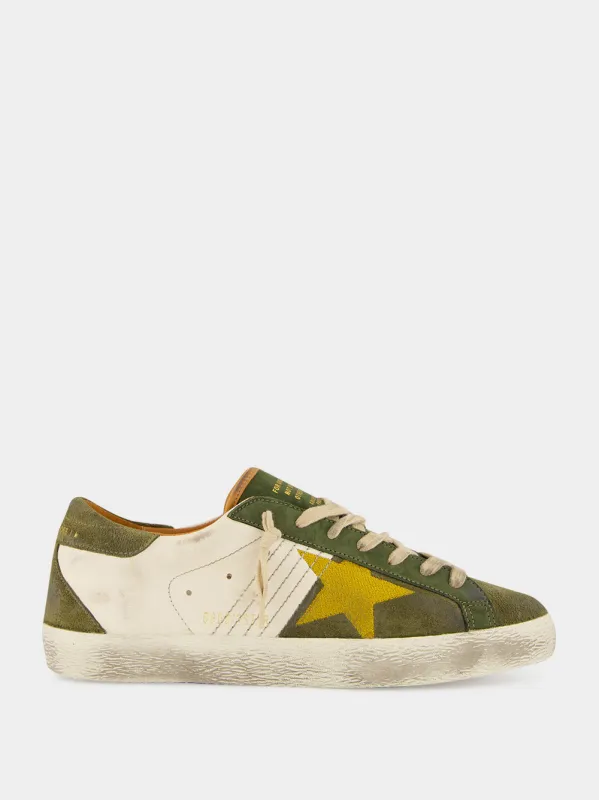 Olive Green Super-Star Suede Sneakers made by Golden Goose