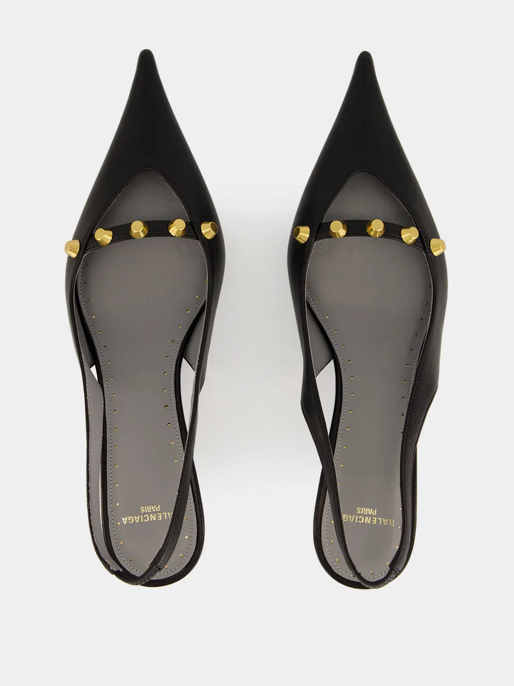 Black Midnight City Leather Slingback Pumps sold by Fashion Clinic product image thumbnail 4