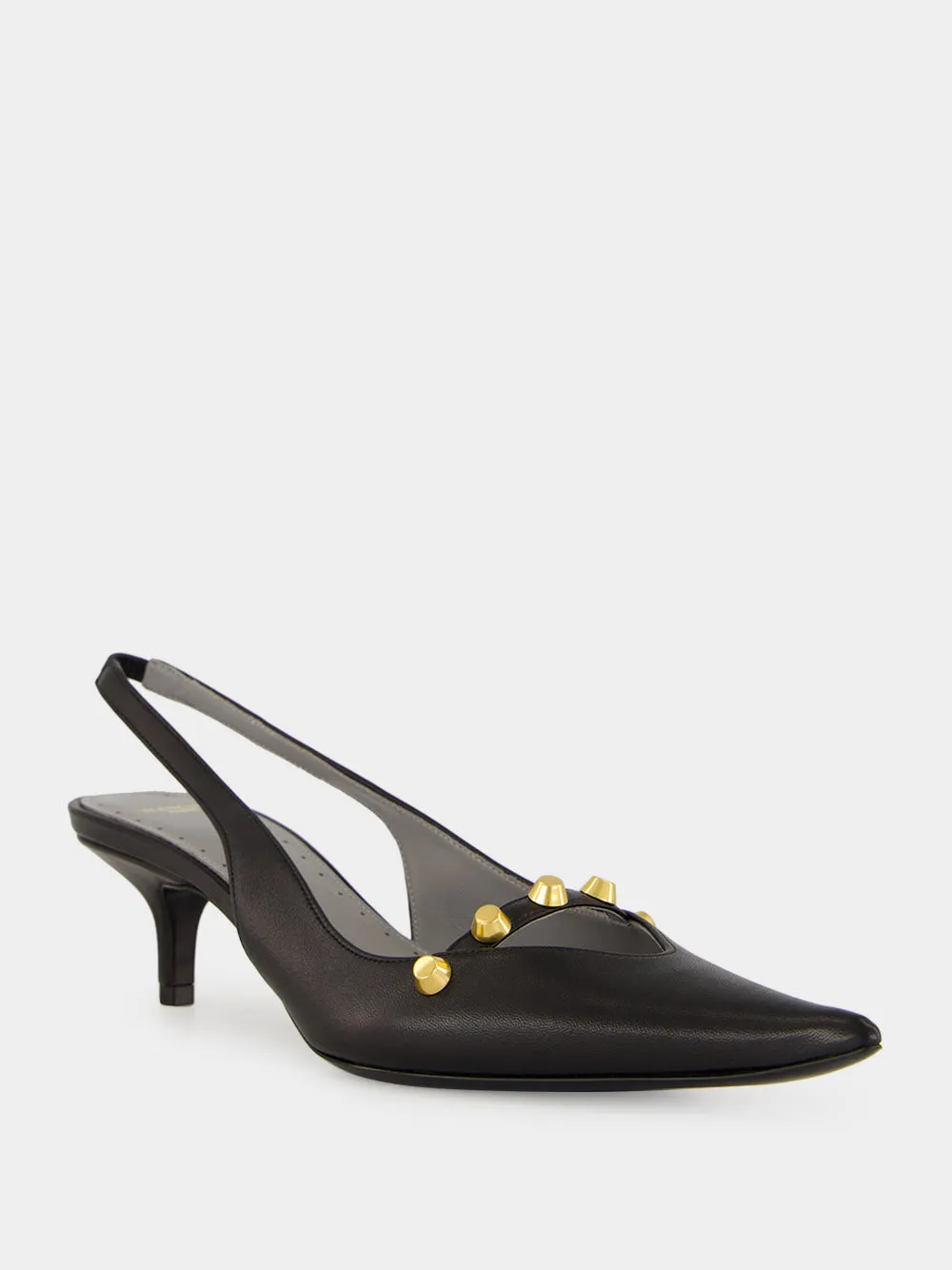 Black Midnight City Leather Slingback Pumps sold by Fashion Clinic product image thumbnail 2
