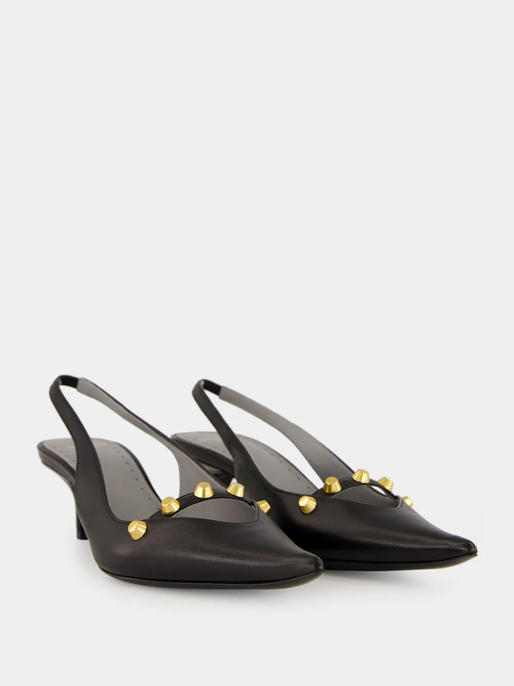 Black Midnight City Leather Slingback Pumps sold by Fashion Clinic product image thumbnail 3