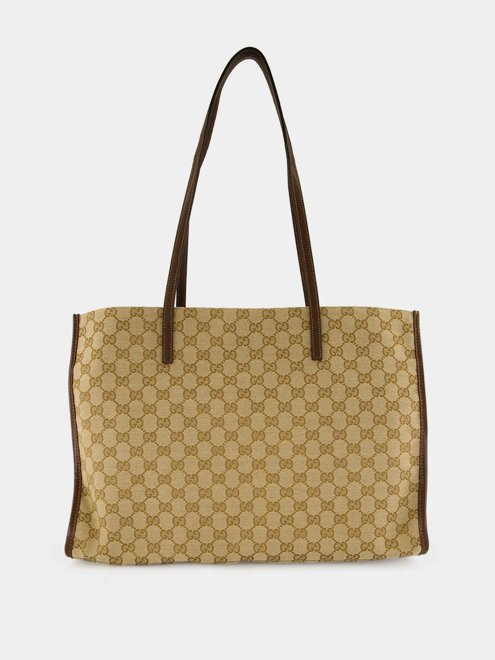 Sand and Brown GG Londra Large Tote Bag sold by Fashion Clinic