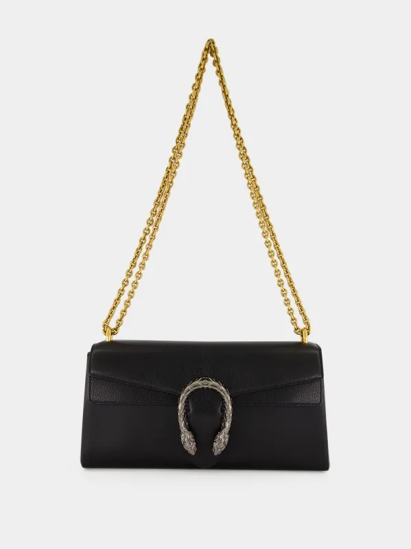 Black Leather Dionysus Medium Shoulder Bag made by Gucci