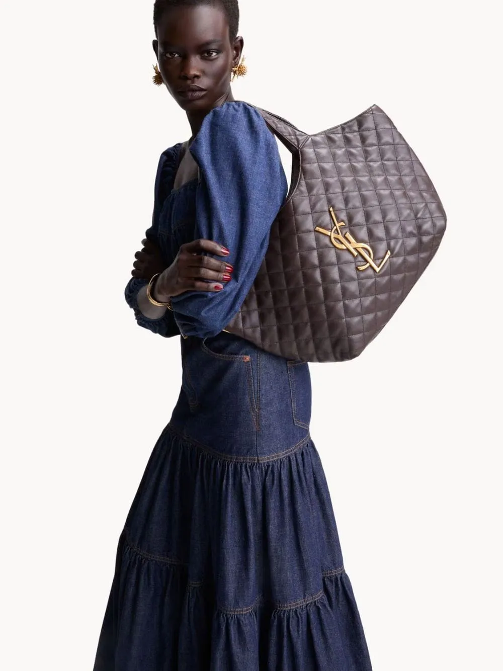 Dark Chocolate Icare Medium Quilted Bag sold by Fashion Clinic