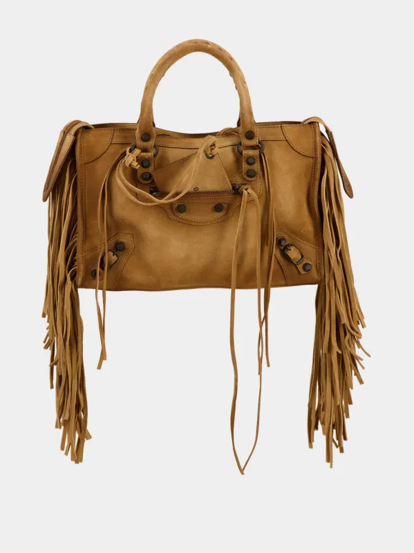 Camel Le City Small Fringe Bag made by Balenciaga