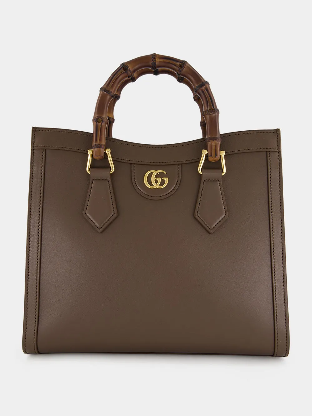Dark Taupe Leather Diana Tote Bag sold by Fashion Clinic