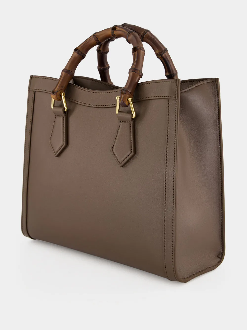 Dark Taupe Leather Diana Tote Bag sold by Fashion Clinic product image thumbnail 5