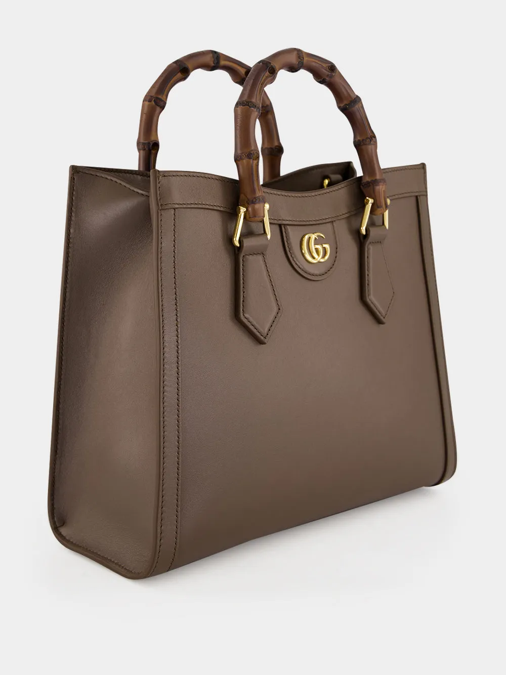 Dark Taupe Leather Diana Tote Bag sold by Fashion Clinic product image thumbnail 3