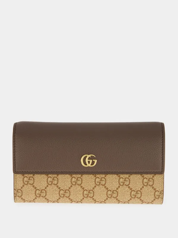 Dark Taupe GG Marmont Continental Wallet made by Gucci