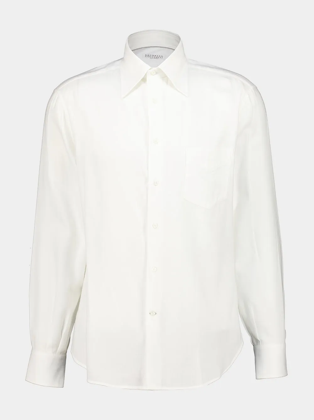 White Cotton and Lyocell Shirt sold by Fashion Clinic