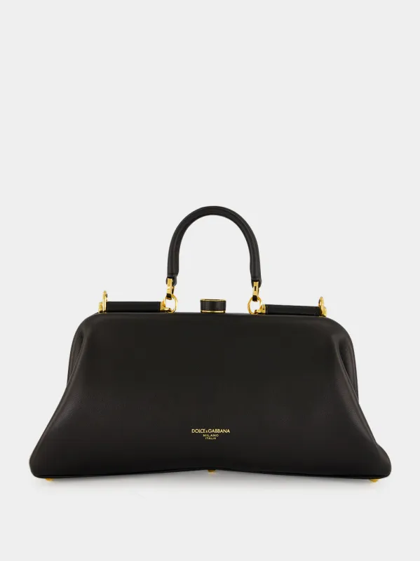 Black Medium Grandma Leather Handbag made by Dolce & Gabanna