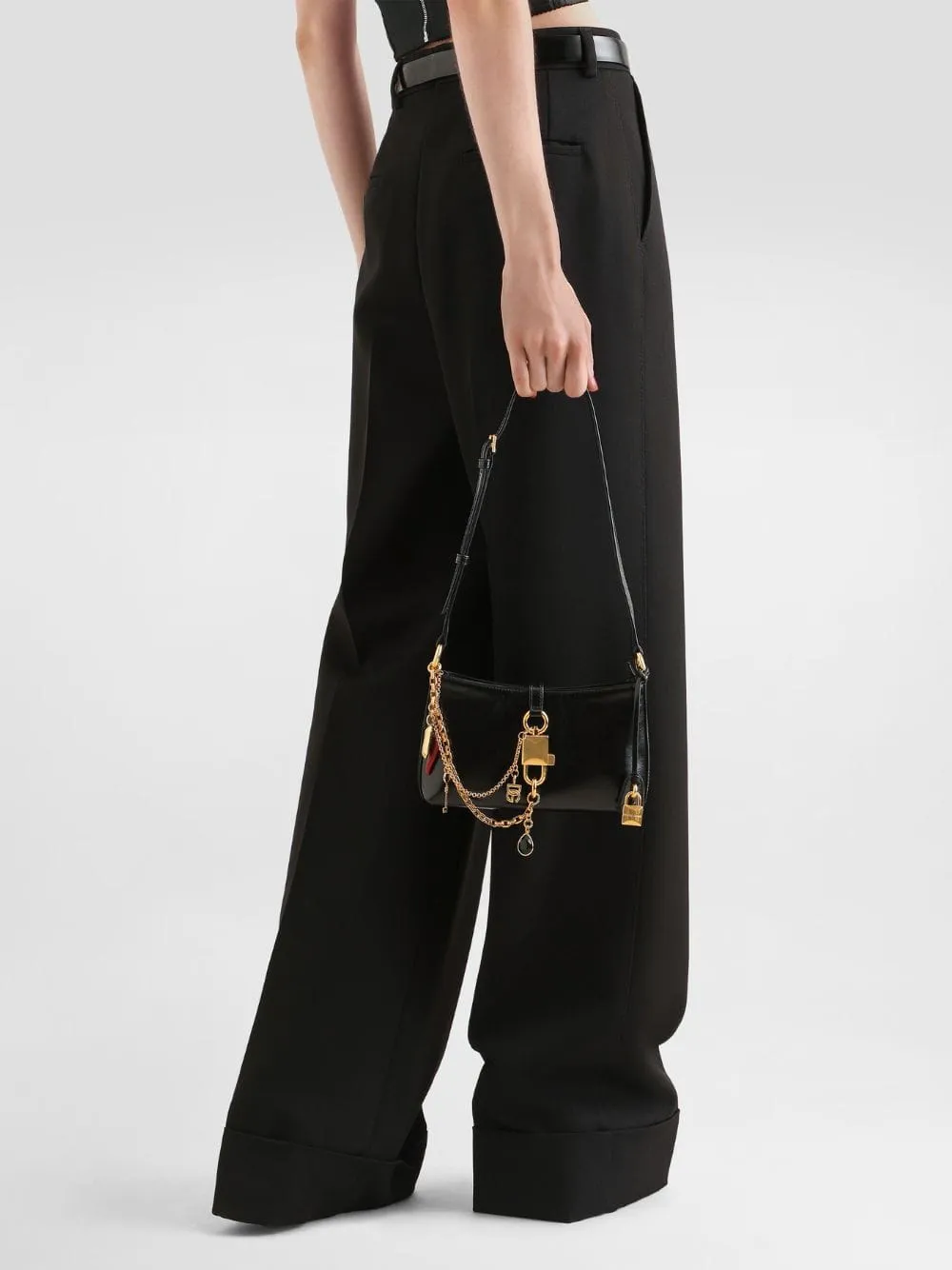 Black Lock Calfskin Shoulder Bag sold by Fashion Clinic product image thumbnail 3