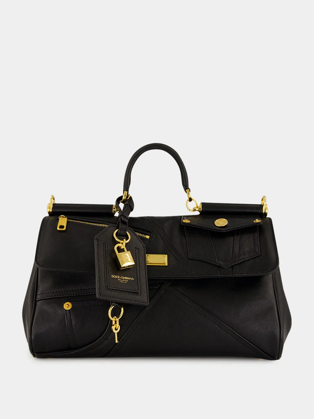 Black Medium My Sicily Biker Handbag sold by Fashion Clinic