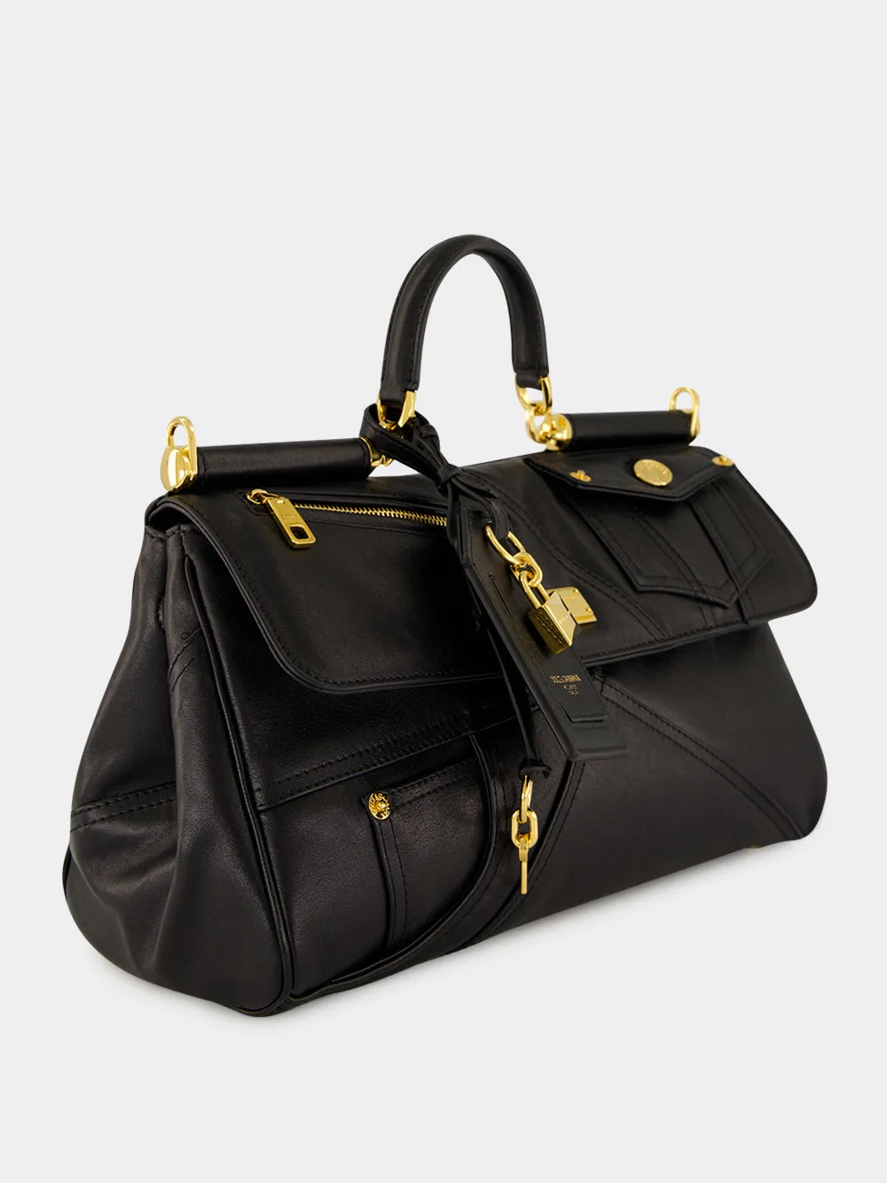 Black Medium My Sicily Biker Handbag sold by Fashion Clinic product image thumbnail 3
