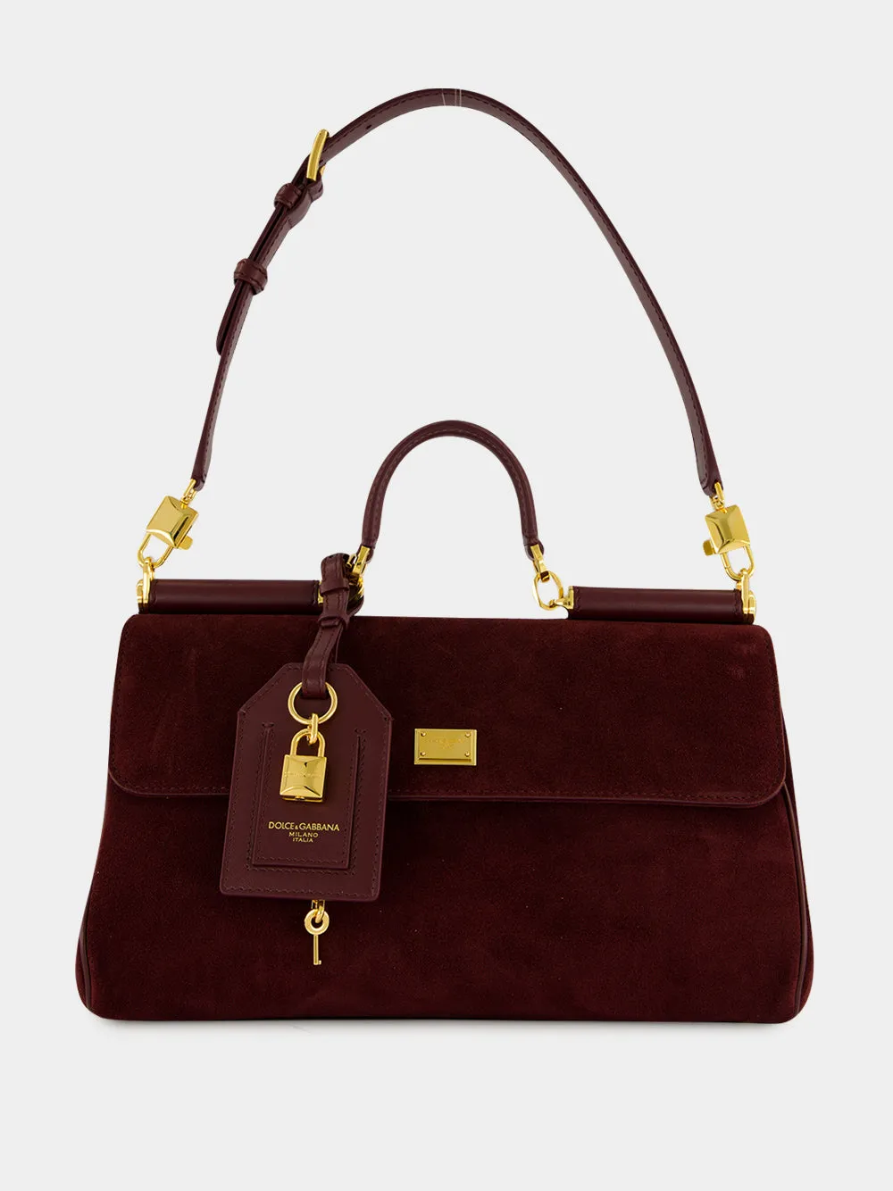 Burgundy Medium My Sicily Suede Handbag sold by Fashion Clinic product image thumbnail 2