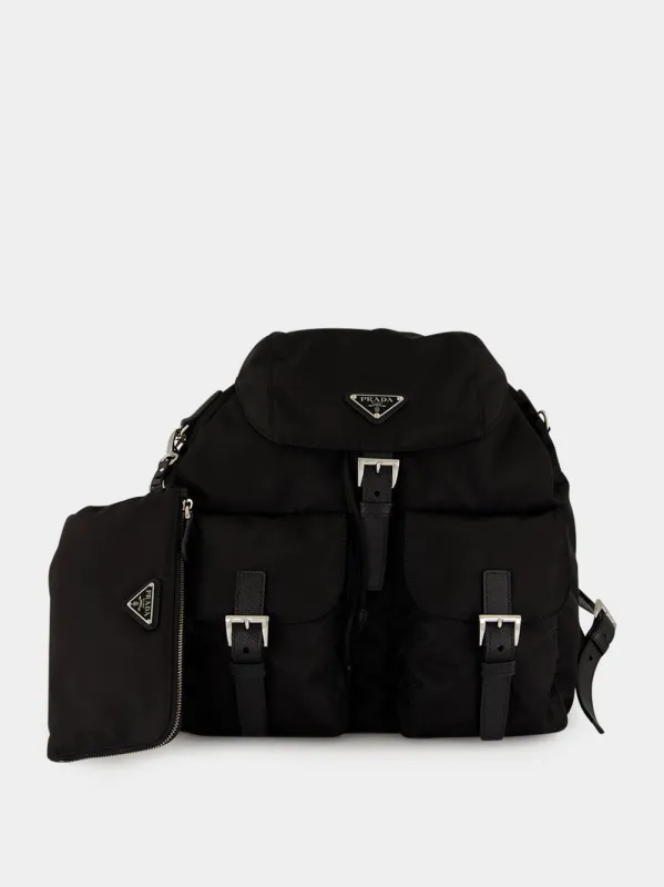 Black Medium Re-Nylon Backpack made by Prada