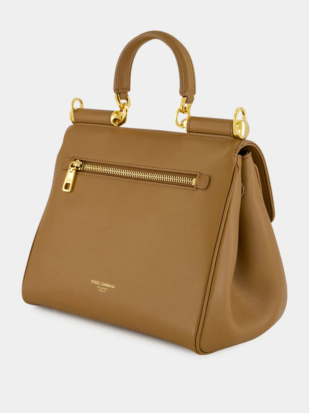 Brown Small My Sicily Calfskin Handbag sold by Fashion Clinic product image thumbnail 4