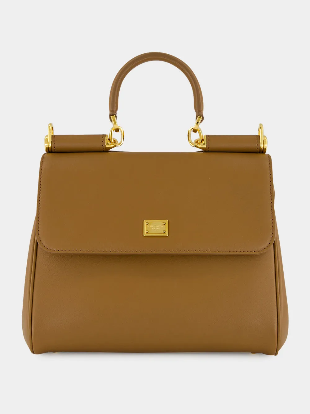 Brown Small My Sicily Calfskin Handbag sold by Fashion Clinic