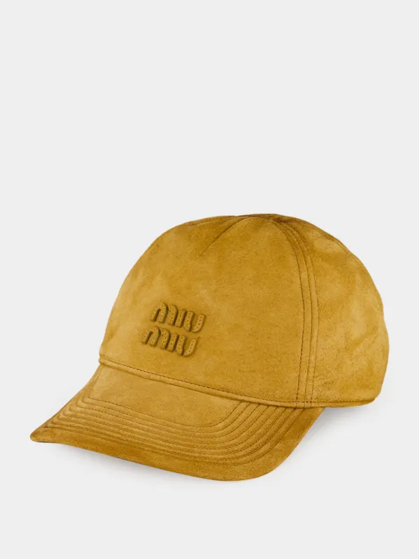 Honey Suede Baseball Cap made by Miu Miu