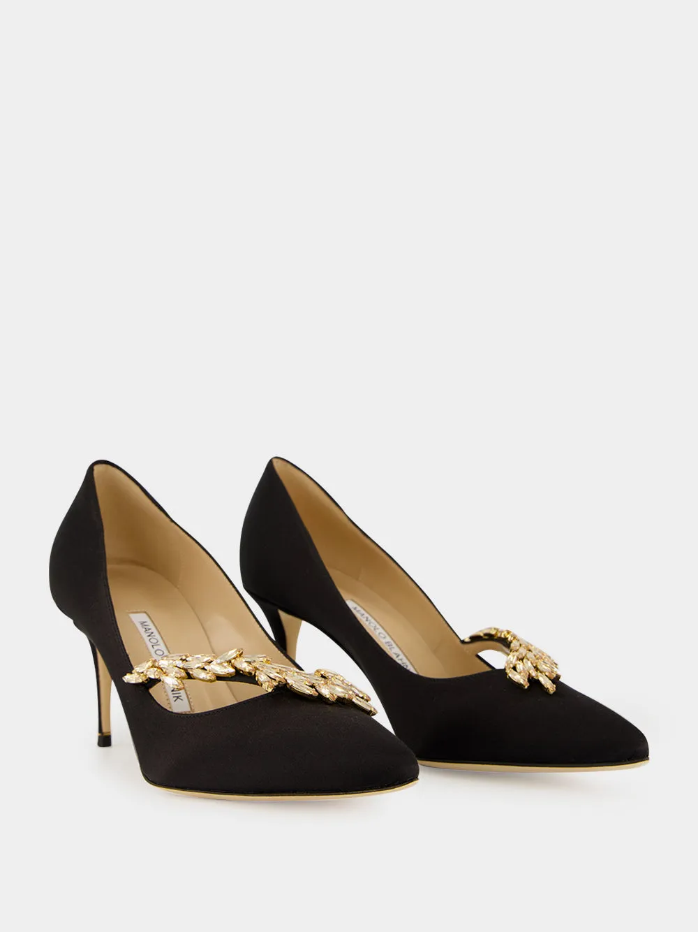 Black Nadira Leather High-Heel Pumps sold by Fashion Clinic product image thumbnail 3