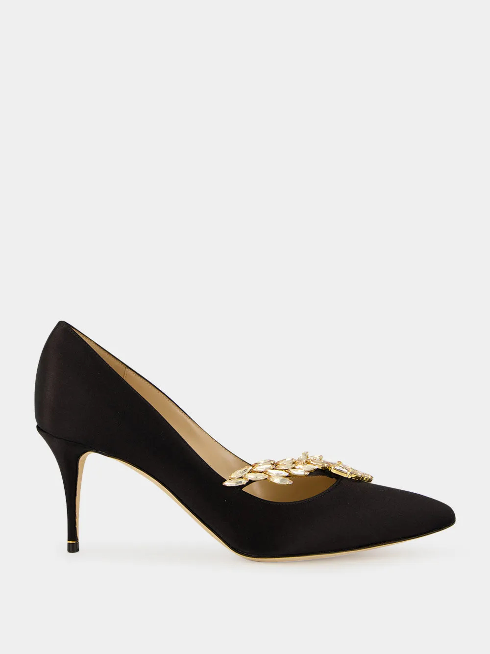 Black Nadira Leather High-Heel Pumps sold by Fashion Clinic