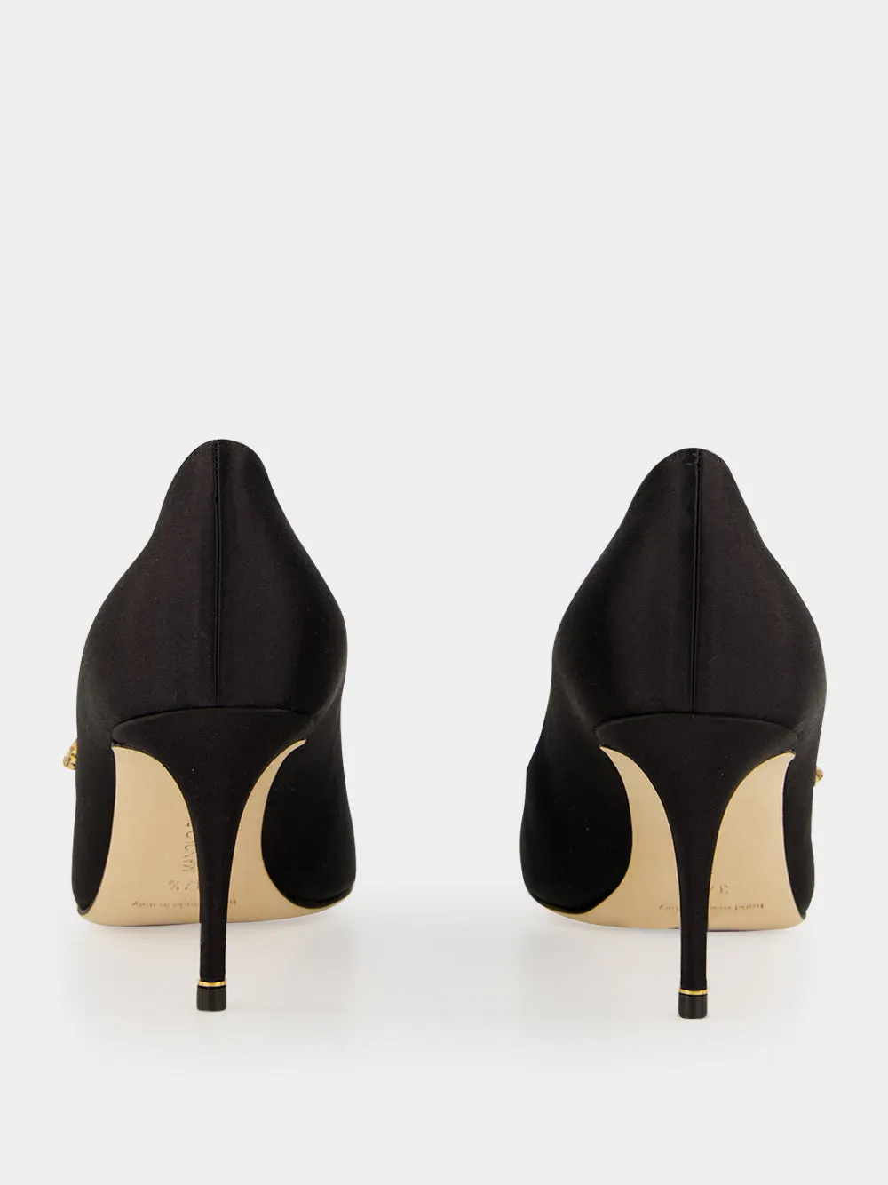 Black Nadira Leather High-Heel Pumps sold by Fashion Clinic product image thumbnail 5