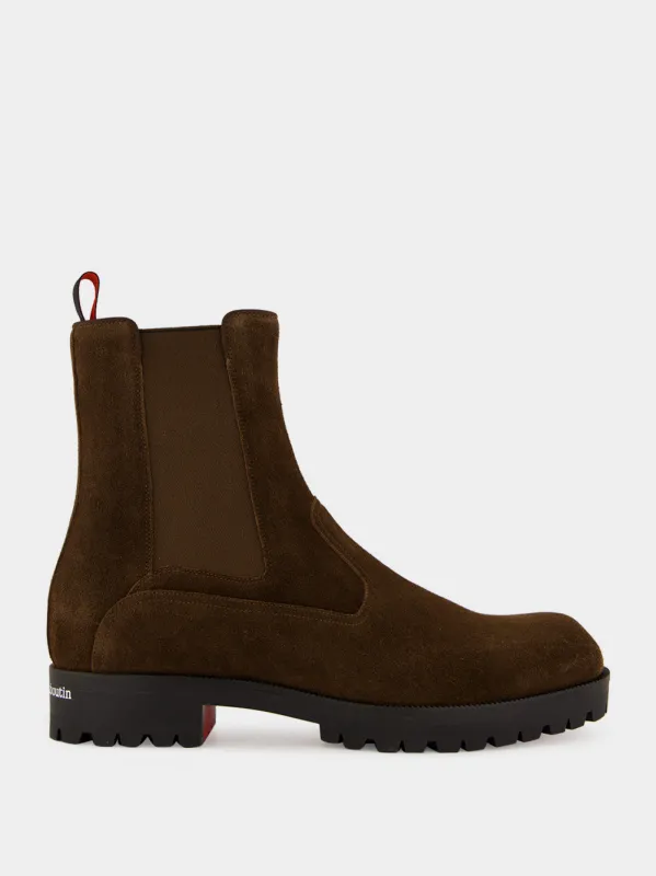 Cavernos Reversed Calf Leather Chelsea Boots made by Christian Louboutin
