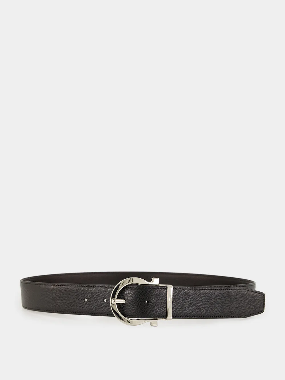 Black and Hickory Reversible Gancini Belt sold by Fashion Clinic