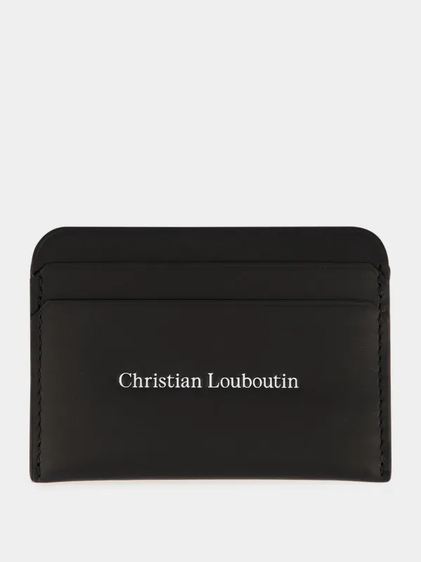 Black Canopy Smooth Leather Card Holder made by Christian Louboutin