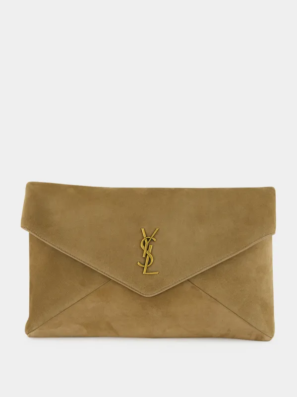 Light Cumin Cassandre Large Envelope Pouch made by Yves Saint Laurent