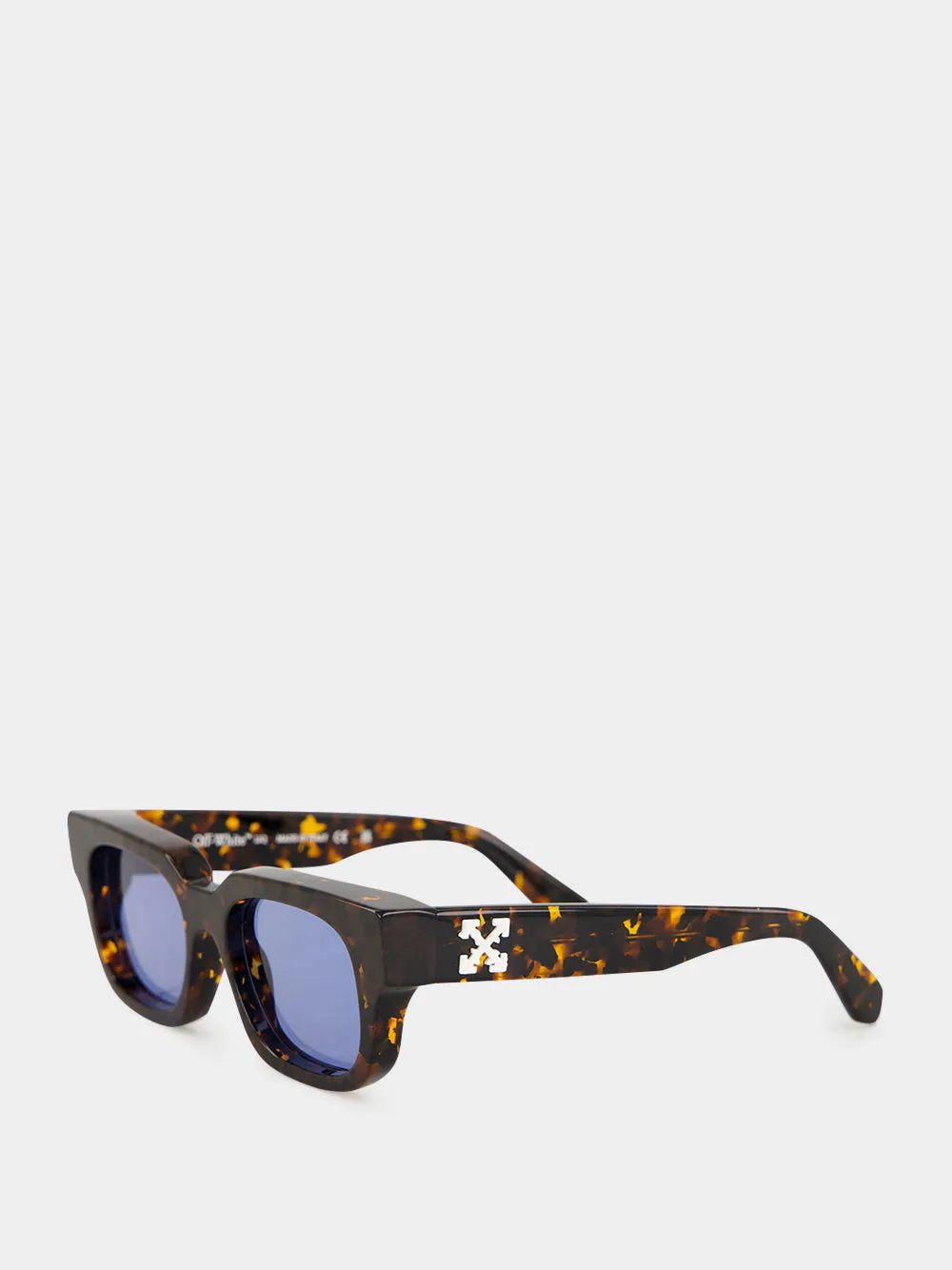 Havana and Blue Square Acetate Sunglasses sold by Fashion Clinic product image thumbnail 3