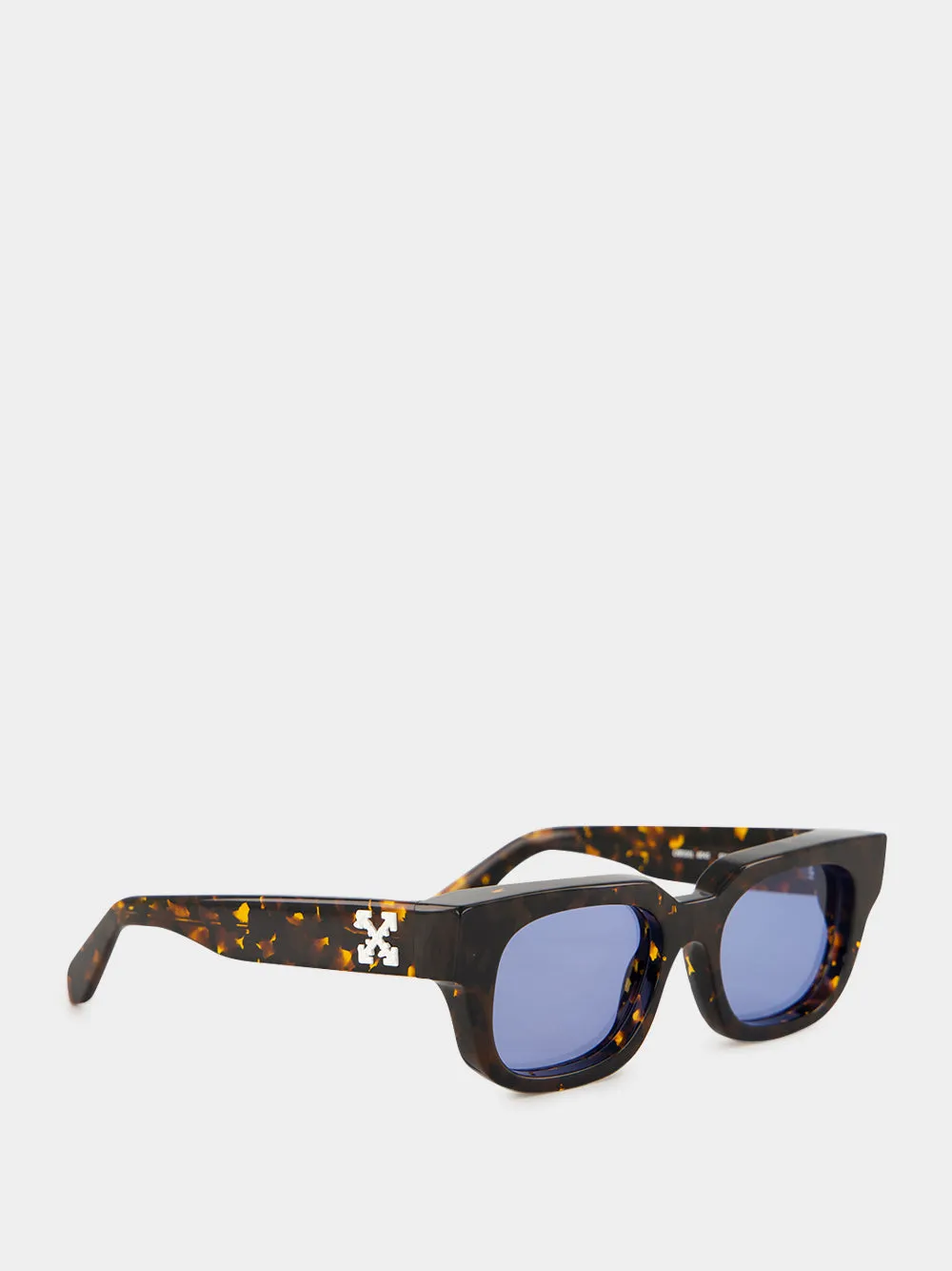 Havana and Blue Square Acetate Sunglasses sold by Fashion Clinic product image thumbnail 2