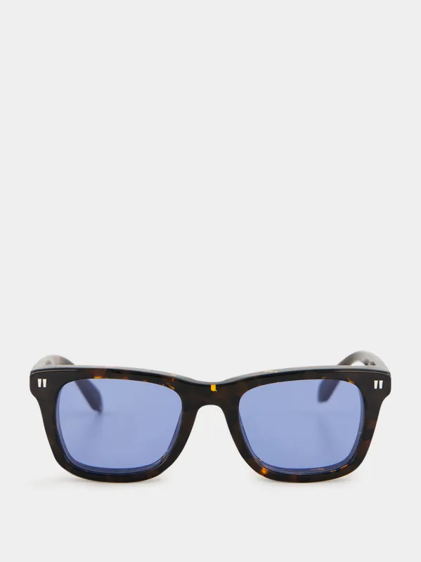 Havana and Blue Square Sunglasses made by Off-White