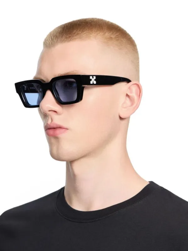 Black and Blue Virgil Square Sunglasses made by Off-White