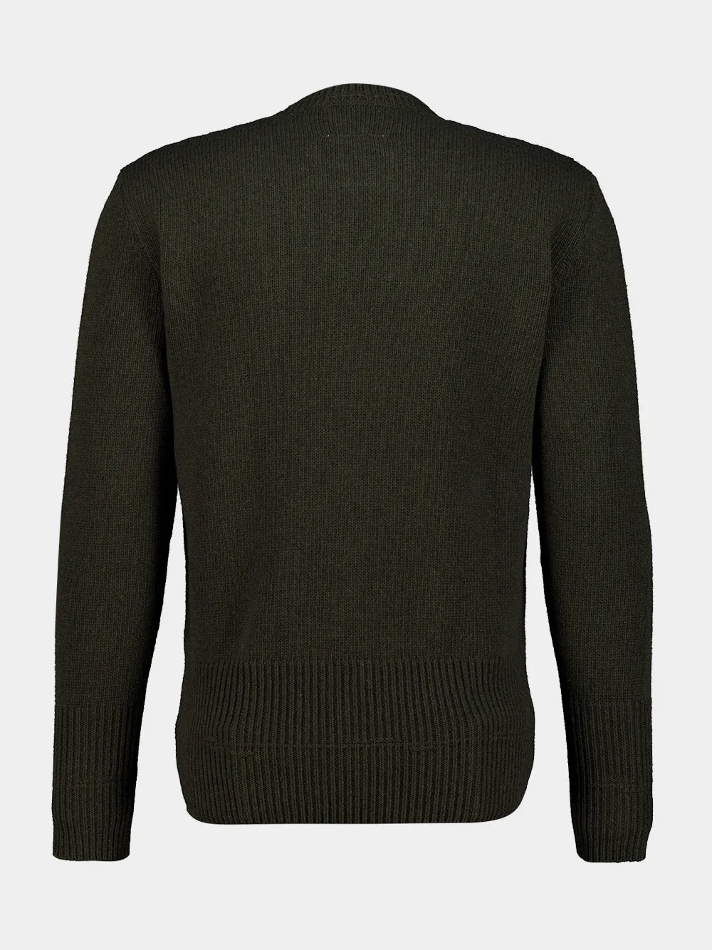 Khaki Wool Crew Neck Jumper sold by Fashion Clinic product image thumbnail 4
