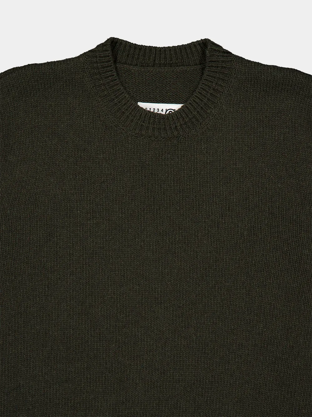 Khaki Wool Crew Neck Jumper sold by Fashion Clinic product image thumbnail 5