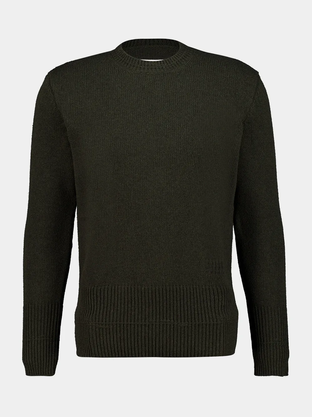 Khaki Wool Crew Neck Jumper sold by Fashion Clinic product image thumbnail 2