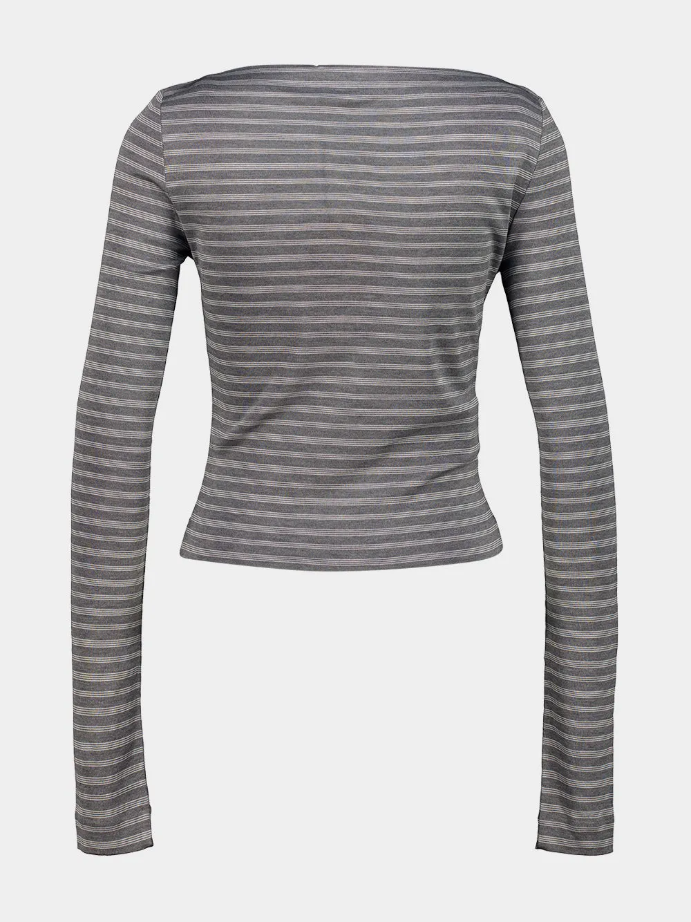 Slate Grey and White Striped Silk Jersey Top sold by Fashion Clinic product image thumbnail 4