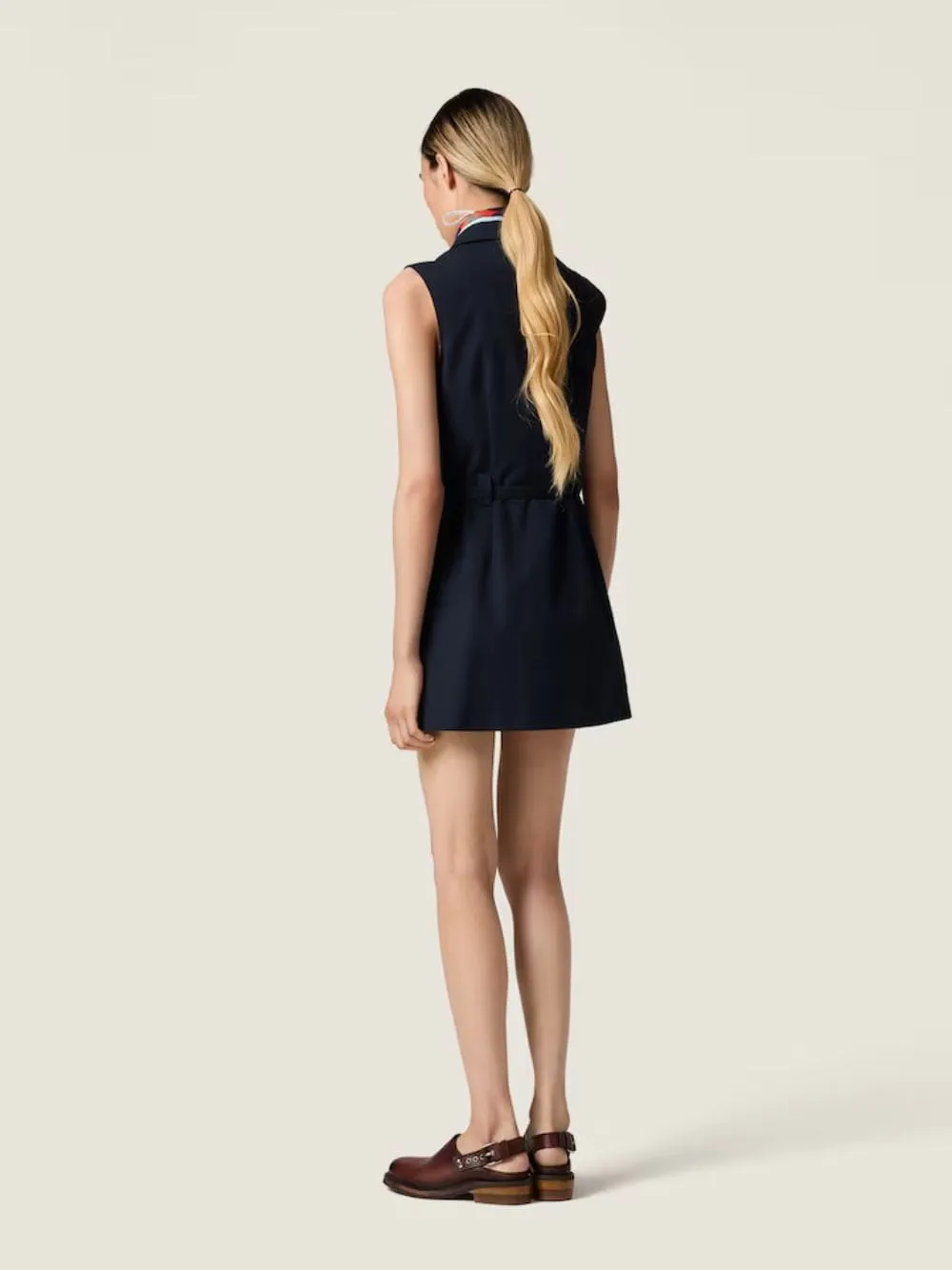 Navy Blue Poplin Mini Dress sold by Fashion Clinic product image thumbnail 3