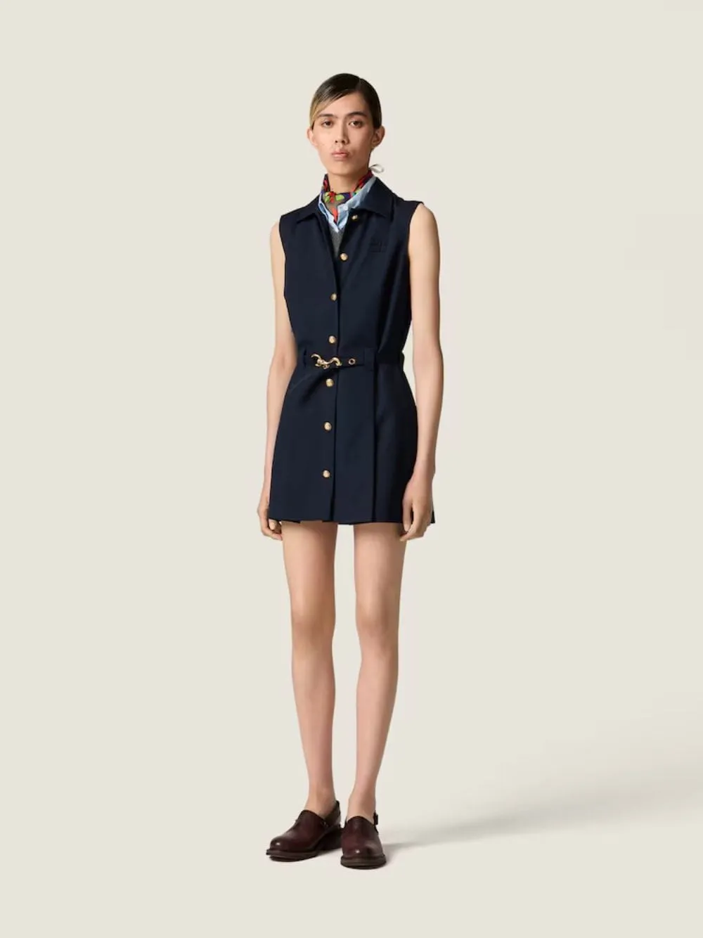 Navy Blue Poplin Mini Dress sold by Fashion Clinic
