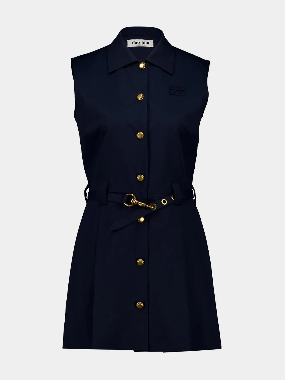 Navy Blue Poplin Mini Dress sold by Fashion Clinic product image thumbnail 2