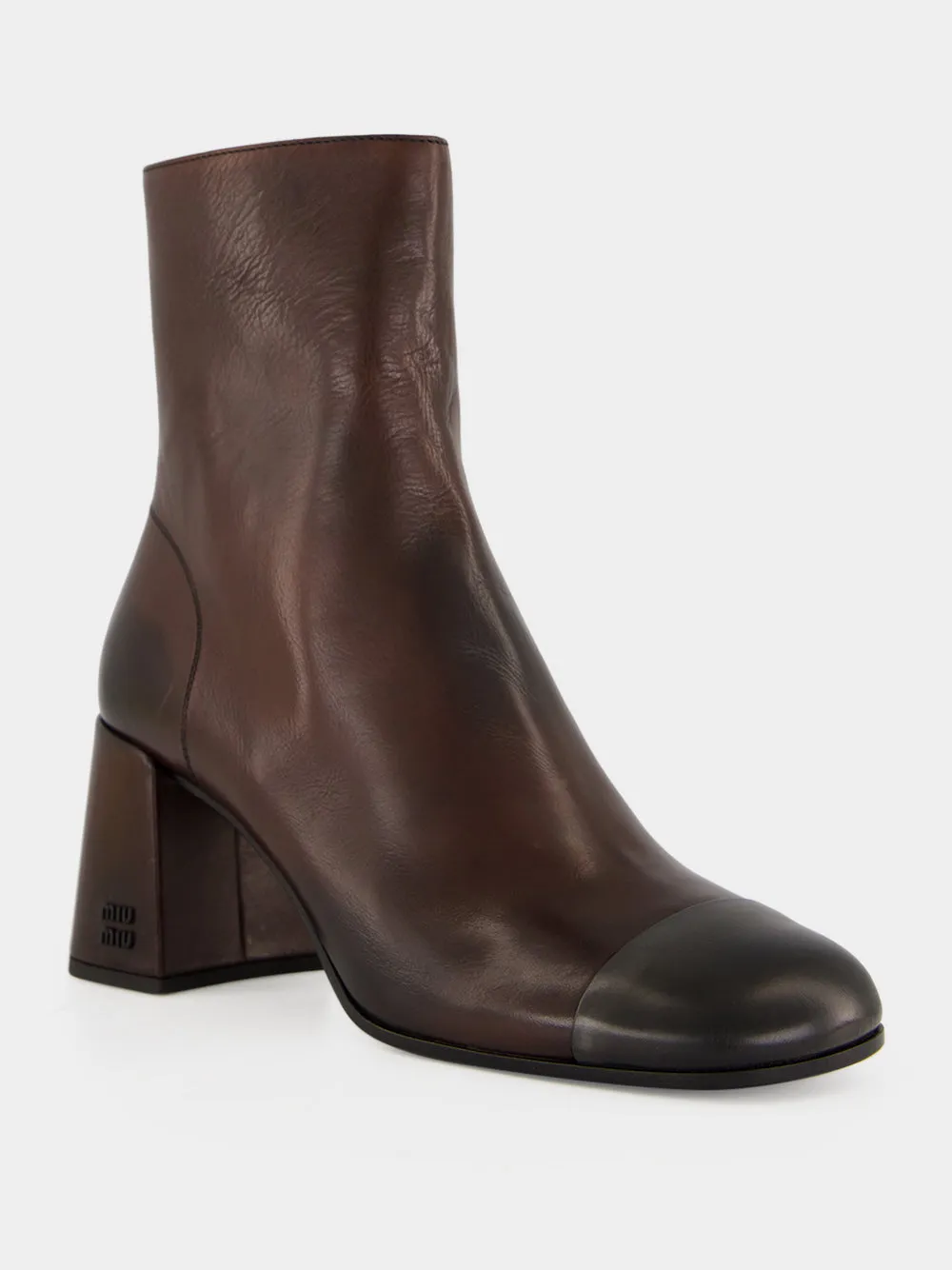 Dark Brown e Black Nappa Leather Ankle Boots sold by Fashion Clinic product image thumbnail 2