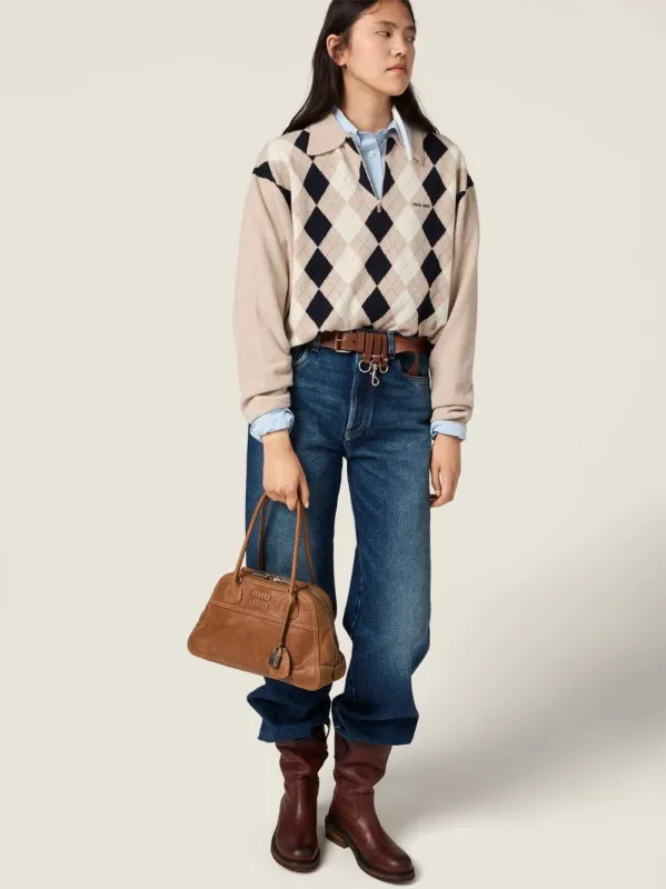 Caramel Vivant Nappa Leather Bag made by Miu Miu