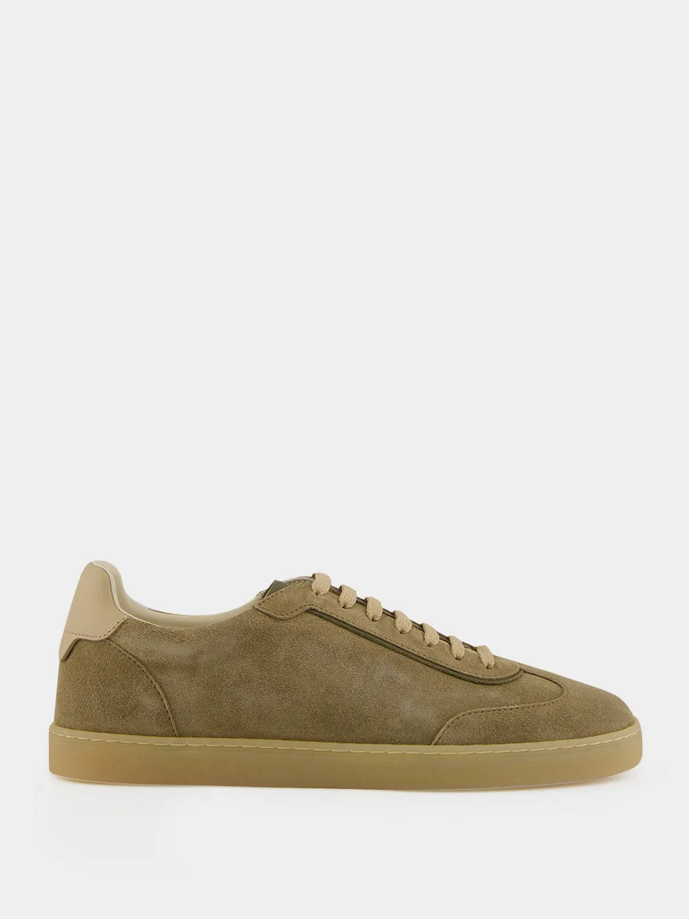 Light Brown and Olive Suede Sneakers sold by Fashion Clinic