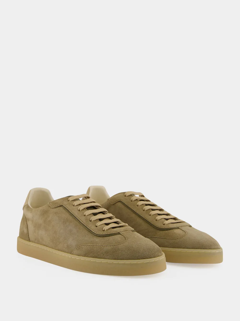 Light Brown and Olive Suede Sneakers sold by Fashion Clinic product image thumbnail 3