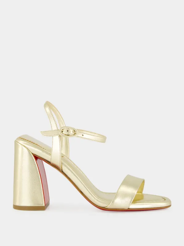 Platine Jane 85 Sheepskin Leather Sandals made by Christian Louboutin