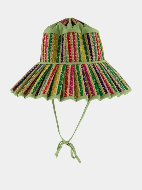 Tropical Garden Pleated Sun Hat made by Fashion Clinic