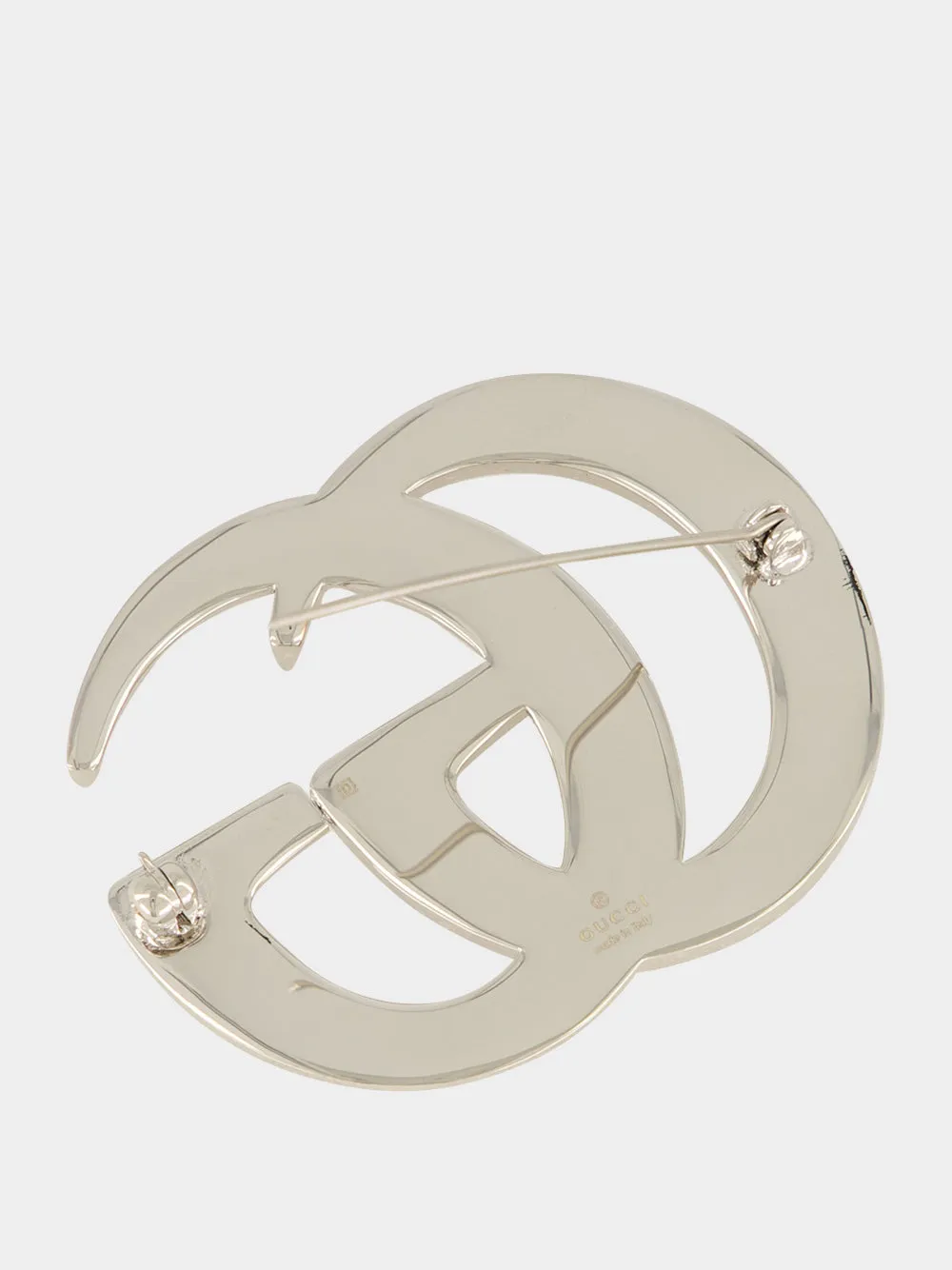 Silver Double G Crystal Brooch sold by Fashion Clinic product image thumbnail 3