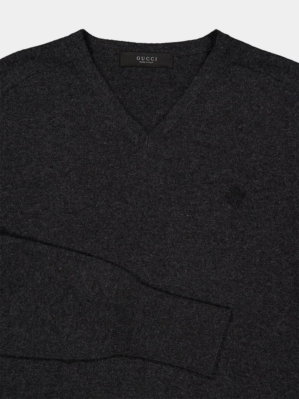 Dark Grey Cashmere V-Neck Pullover sold by Fashion Clinic product image thumbnail 3