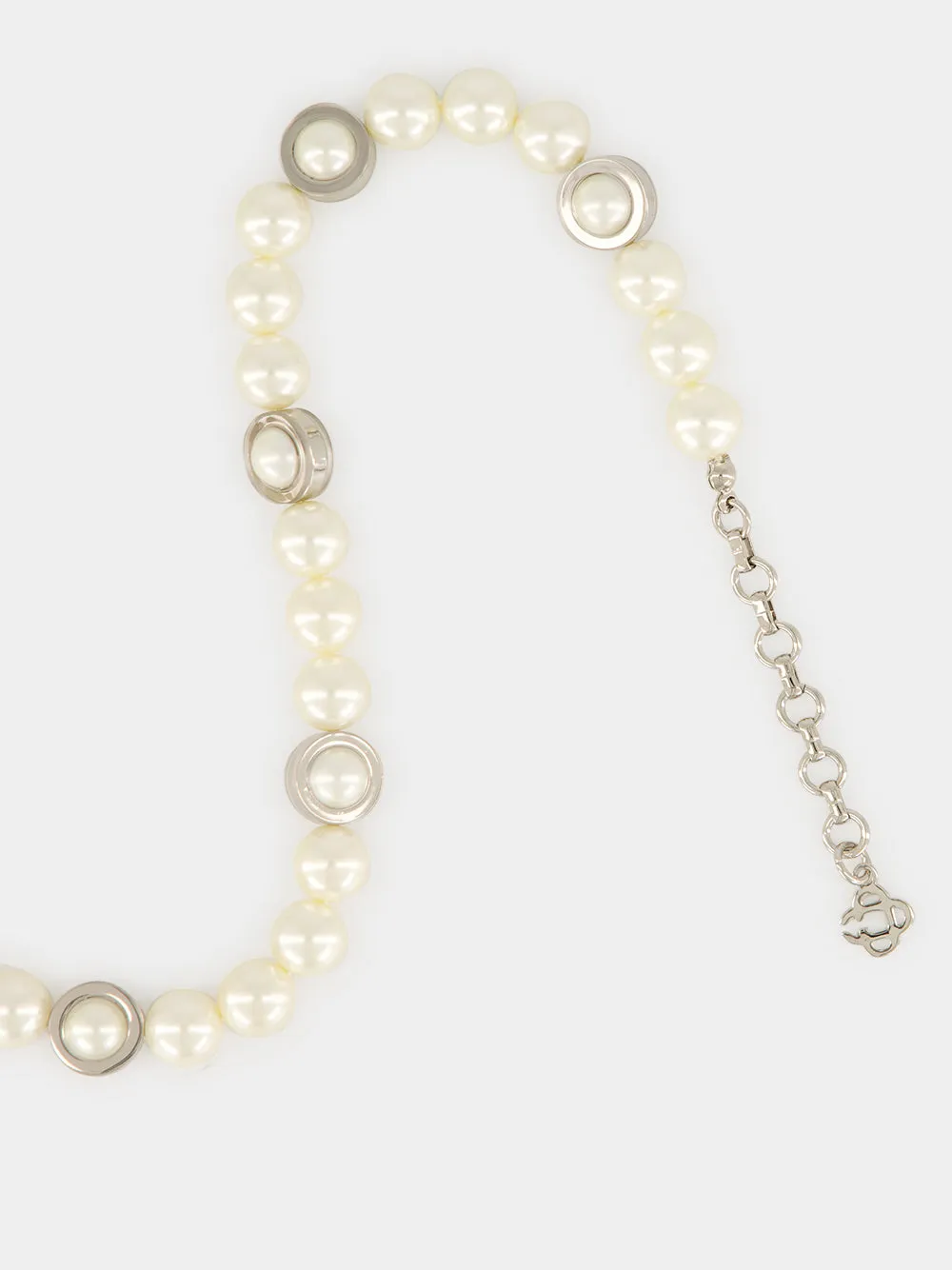Silver and White Sci-Fi Pearl Necklace sold by Fashion Clinic product image thumbnail 3